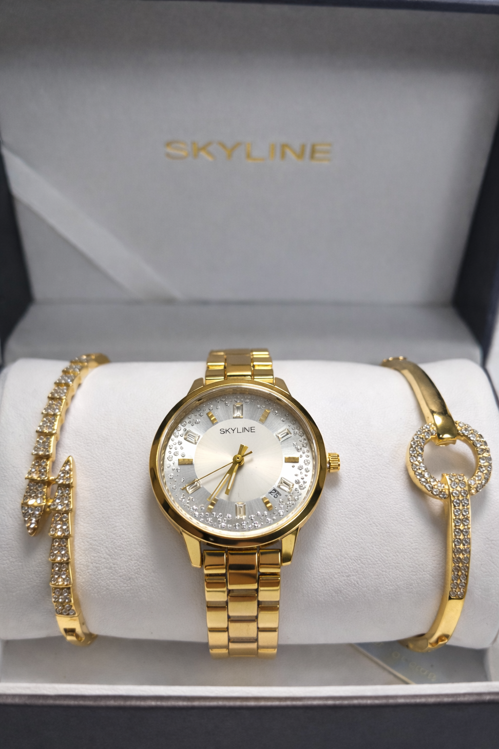 Conjunto reloj dorado